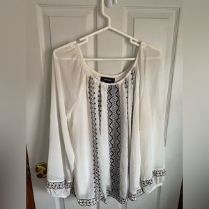 BNWT Karen Kane Cream Long Sleeve Peasant Top